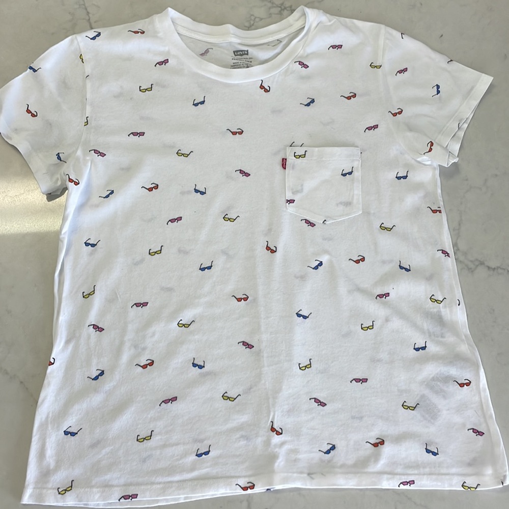 Levi’s Perfect Crew White Sunglasses T Size Large